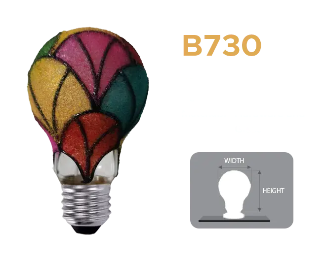 Specifications of B730 Hollywood Bulb for lighted mirror made of hardware and glass materials