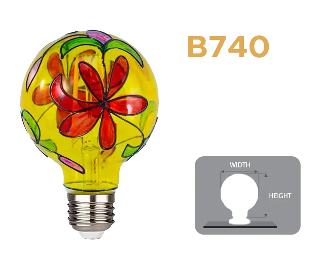 Specifications of B740 Hollywood Bulb for lighted mirror made of hardware and glass materials