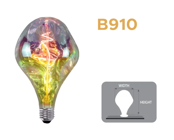 Specifications of B910 Hollywood Bulb for lighted mirror made of hardware and glass materials