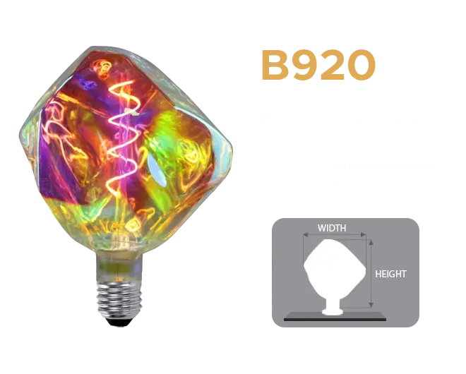 Specifications of B920 Hollywood Bulb for lighted mirror made of hardware and glass materials