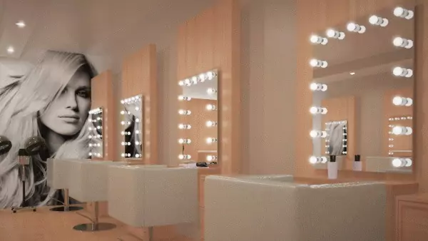 Elegant lighted mirrors with gleaming lights, evoking a sense of luxury in Canberra.