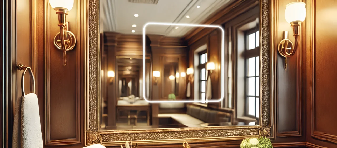 Bathroom mirror above a modern sink, reflecting a bright and inviting atmosphere in Adelaide.