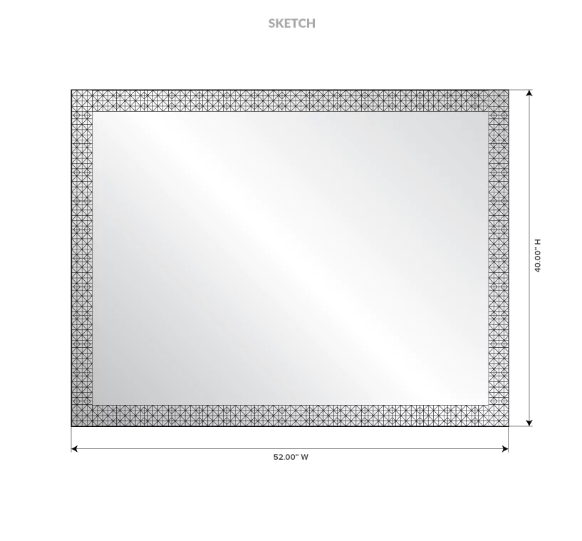 Sketch of a Dark Knight framed mirror with its requirements in Brisbane.