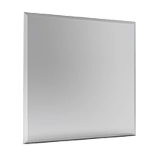 A square-shaped mirror on a white background.