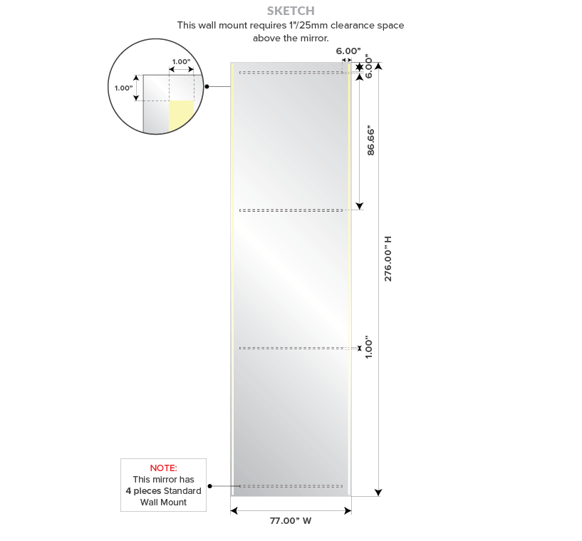 Illustration of a lighted mirror, designed with an Etch Bamboo frame in Queensland.