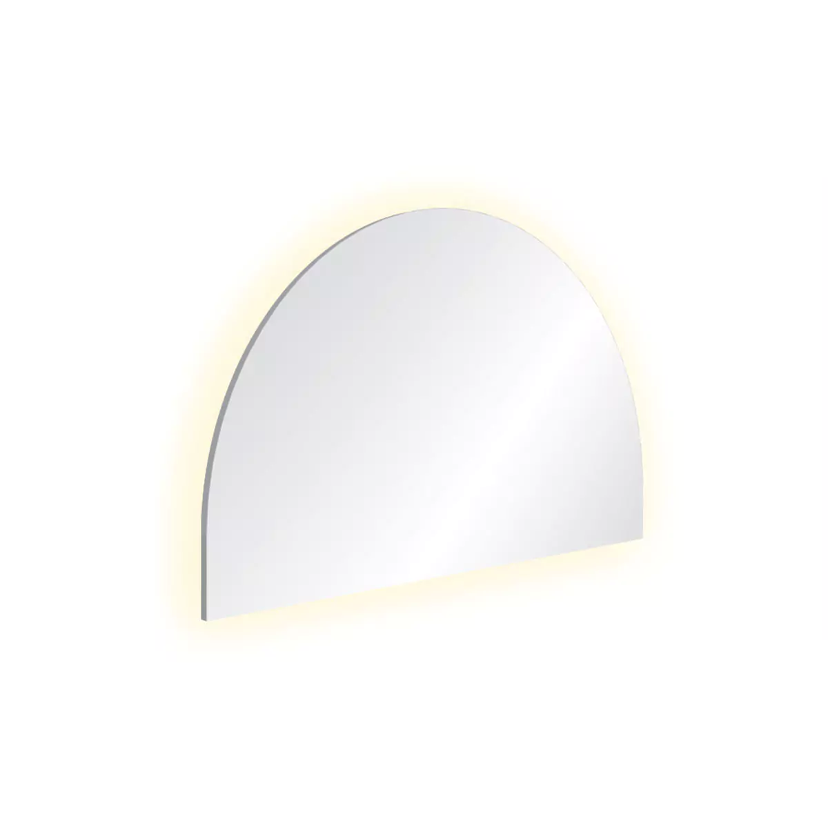 White wall backlit mirror with elegant curved shape in Edinburgh.