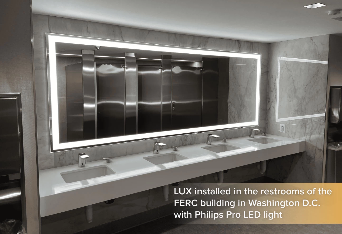 Grand Mirrors LUX with Phillips Pro LED light installed in FERC Building, Darwin.