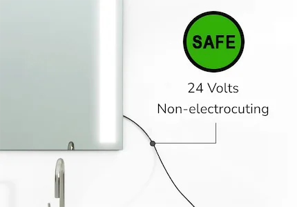 Electrically safe plug in light-up mirror in Victoria.