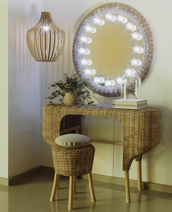 Find nature with rattan mirror