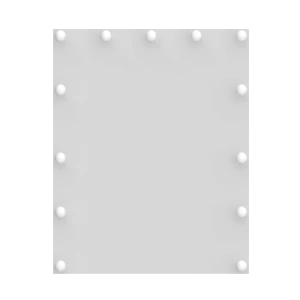 Hollywood rectangular-shaped mirror on a white surface.