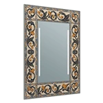 Mirror with light featuring ceramic frames in different colors