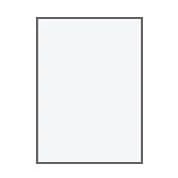 Drawing of a thin rectangular layout of a mirror's light on a white background.