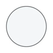 Drawing of a thin circle layout of a mirror's light on a white background.