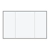 Drawing of a thin trifold mirror on a white background.