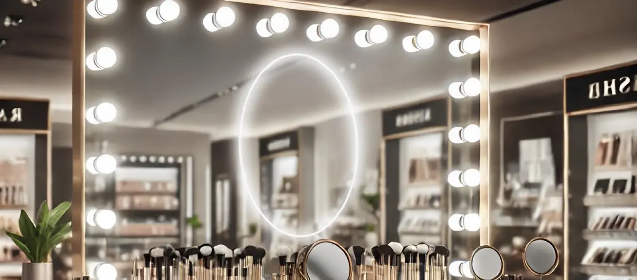 Lighted mirror with lights around a clear reflective surface for enhanced beauty use in Canberra.