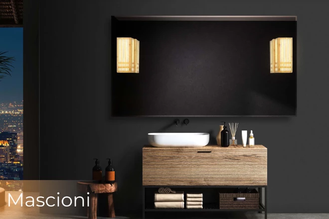 Luxuriors bathroom with a Mascioni LED mirror lamp in Wellington.