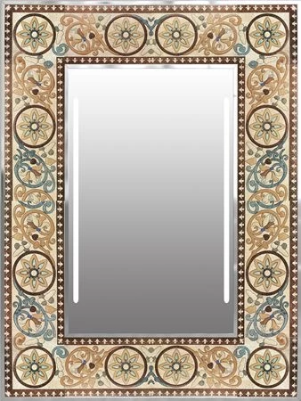 Corsica frame, enhanced by painted flowers on a lighted mirror frame in Sydney.