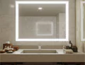 Thumbnail of a well lit space bathroom with a custom lighted mirror featured in Newcastle.