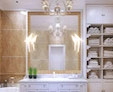 A preview of ornate bathroom design with a Ribolla LED mirror lamp above the vanity in Newcastle.