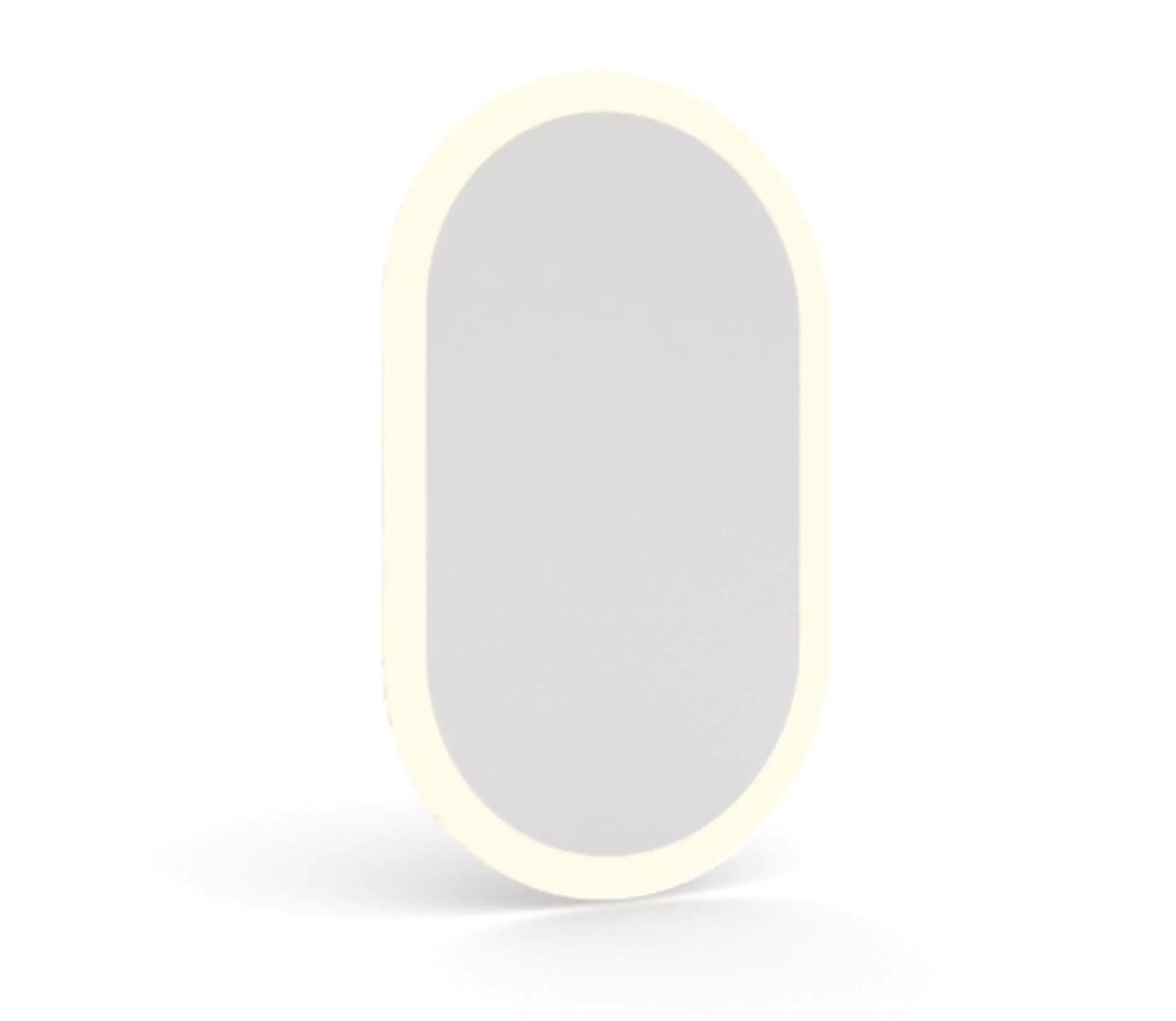 White oval lighted mirror, perfect for makeup application in Adelaide.