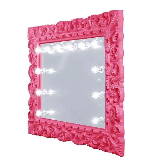 A landscape framed mirror with illuminating lights, ideal for makeup application in Darwin.