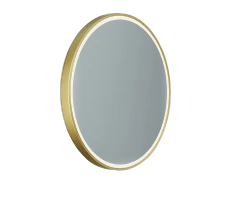 Rounded mirror with integrated light 