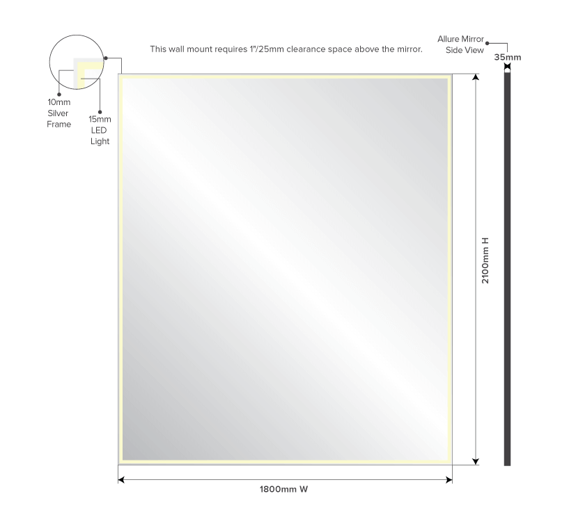 Drawing of a Sardinia Mediterranean frame with its detailed dimension in Wellington.